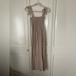 Whimsy and Row Beige Gingham Dress